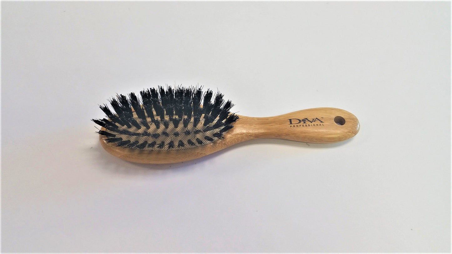 Small Bamboo Oval Cushion Brush w/100%Boar  BM002B