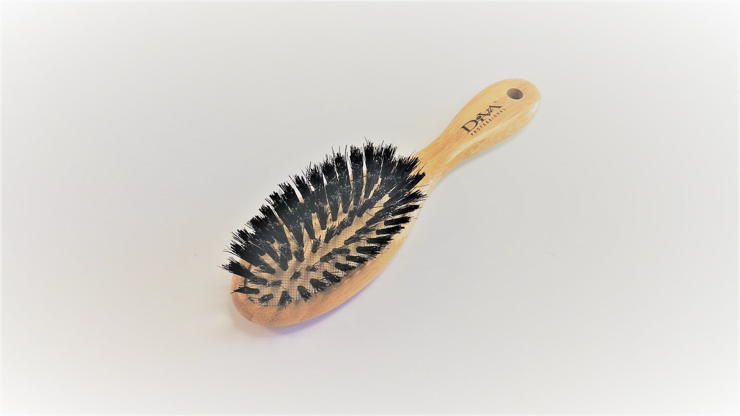 Small Bamboo Oval Cushion Brush w/100%Boar  BM002B