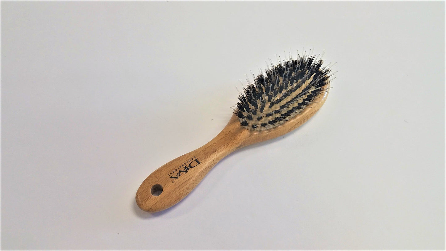 Small Bamboo Oval Cushion Brush w/Porcupin  BM002PC