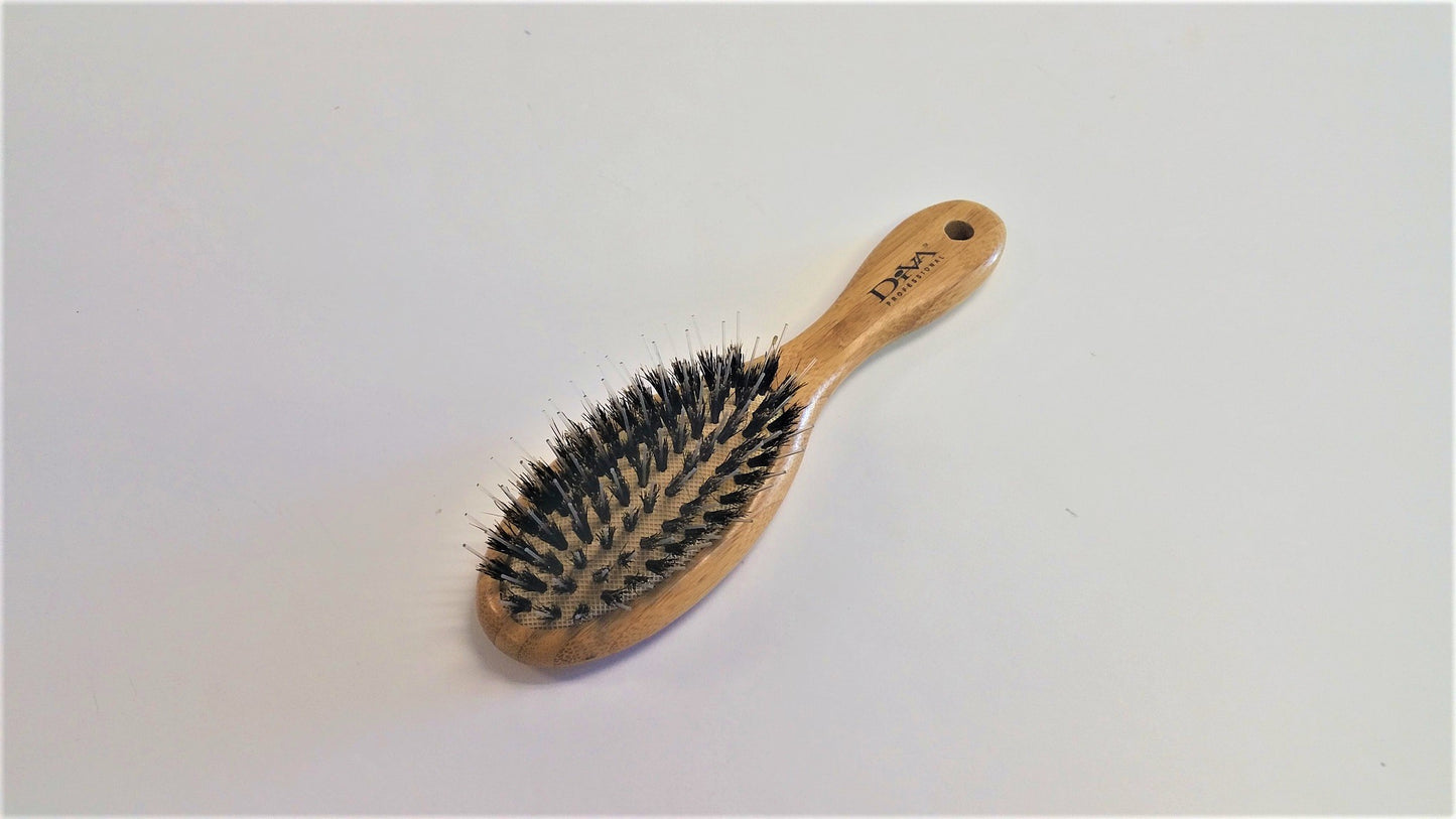 Small Bamboo Oval Cushion Brush w/Porcupin  BM002PC