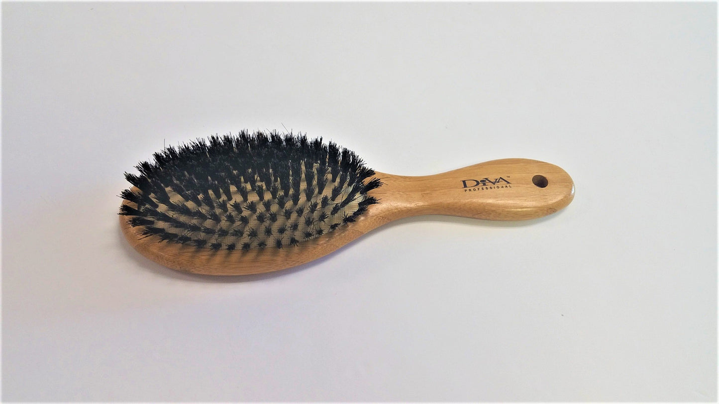 Large Bamboo Oval Cushion Brush w/100%Boar BM003B