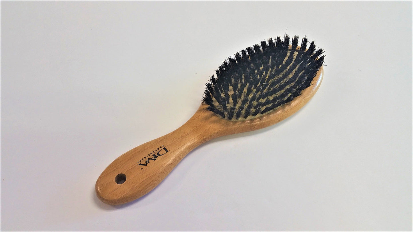 Large Bamboo Oval Cushion Brush w/100%Boar BM003B