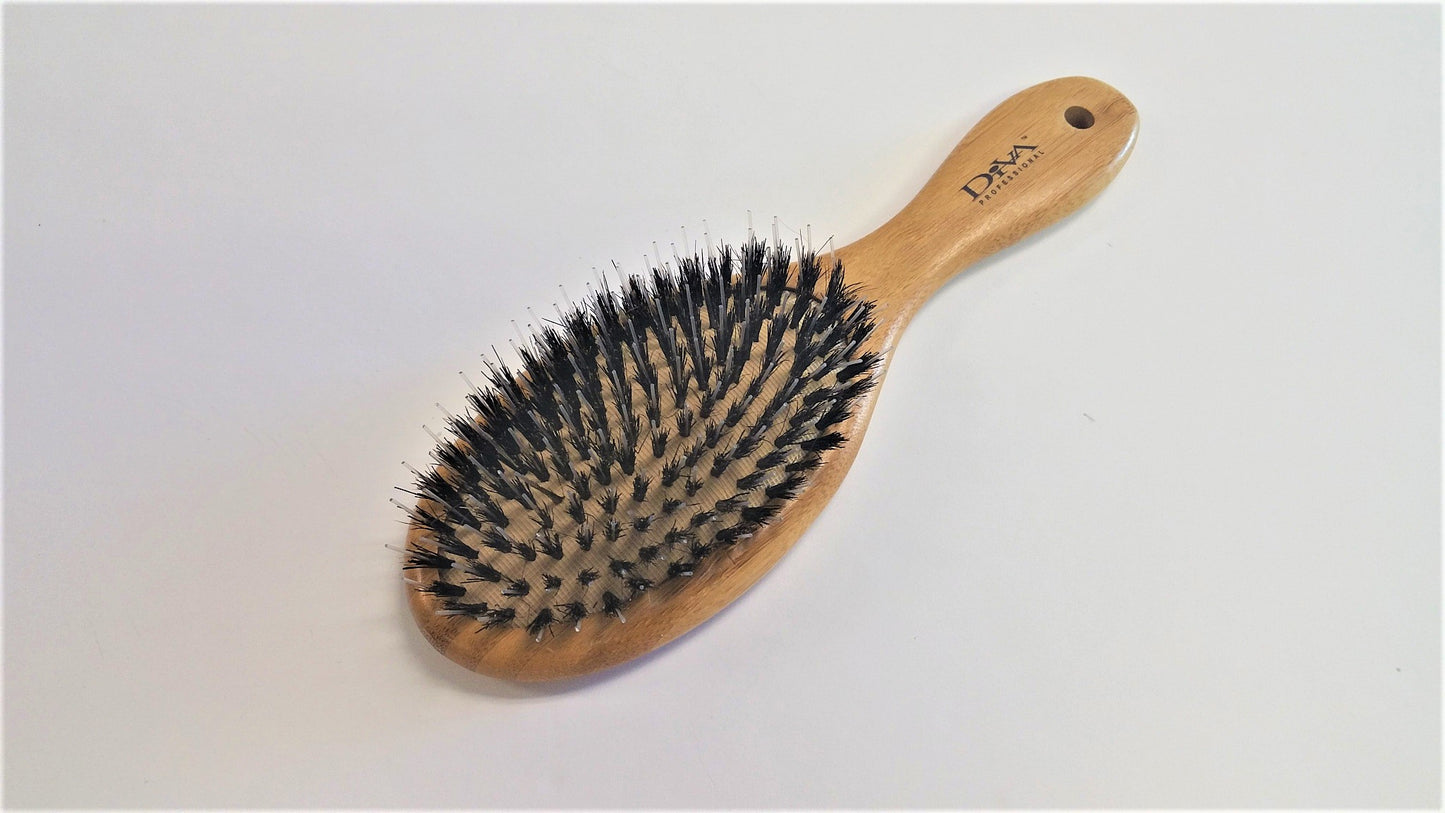 Large Bamboo Oval Cushion Brush w/Porcupine BM003PC