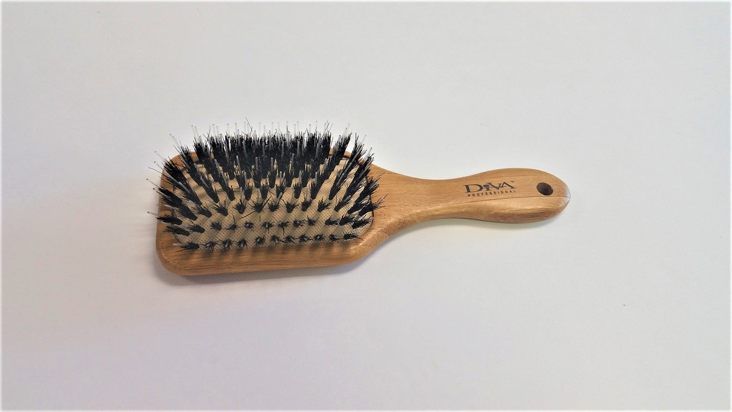 Small Bamboo Paddle Brush w/Porcupin  BM110PC