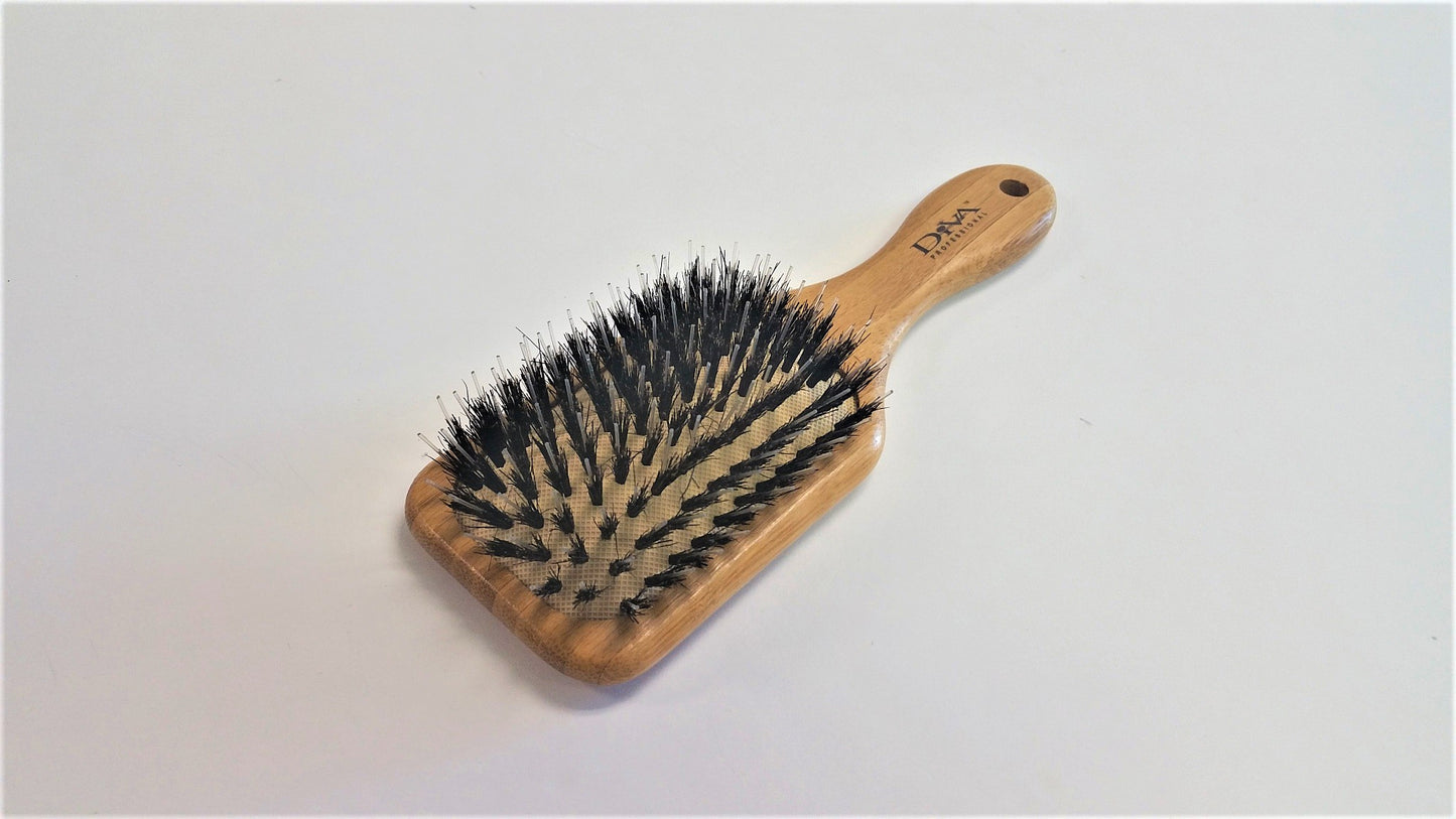Small Bamboo Paddle Brush w/Porcupin  BM110PC